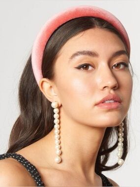 RARE Lele Sadoughi Orange Velvet Padded Headband